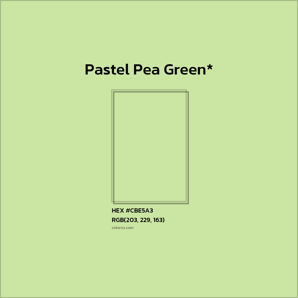 #CBE5A3 hex color. RGB, RYB, CMYK, HSL, HSV codes and color conversions. Matching color names, palettes, paints.