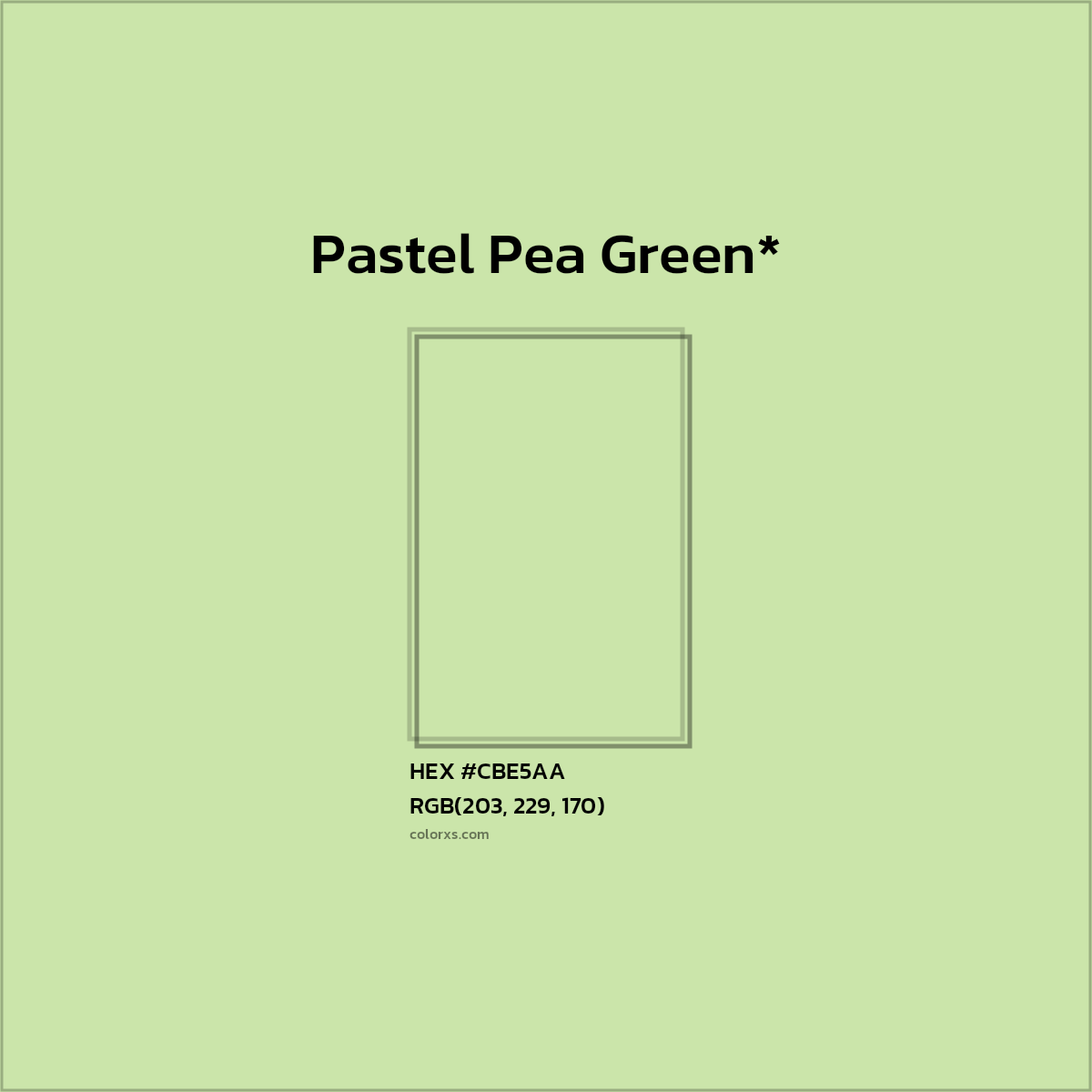 #CBE5AA hex color. RGB, RYB, CMYK, HSL, HSV codes and color conversions. Matching color names, palettes, paints.