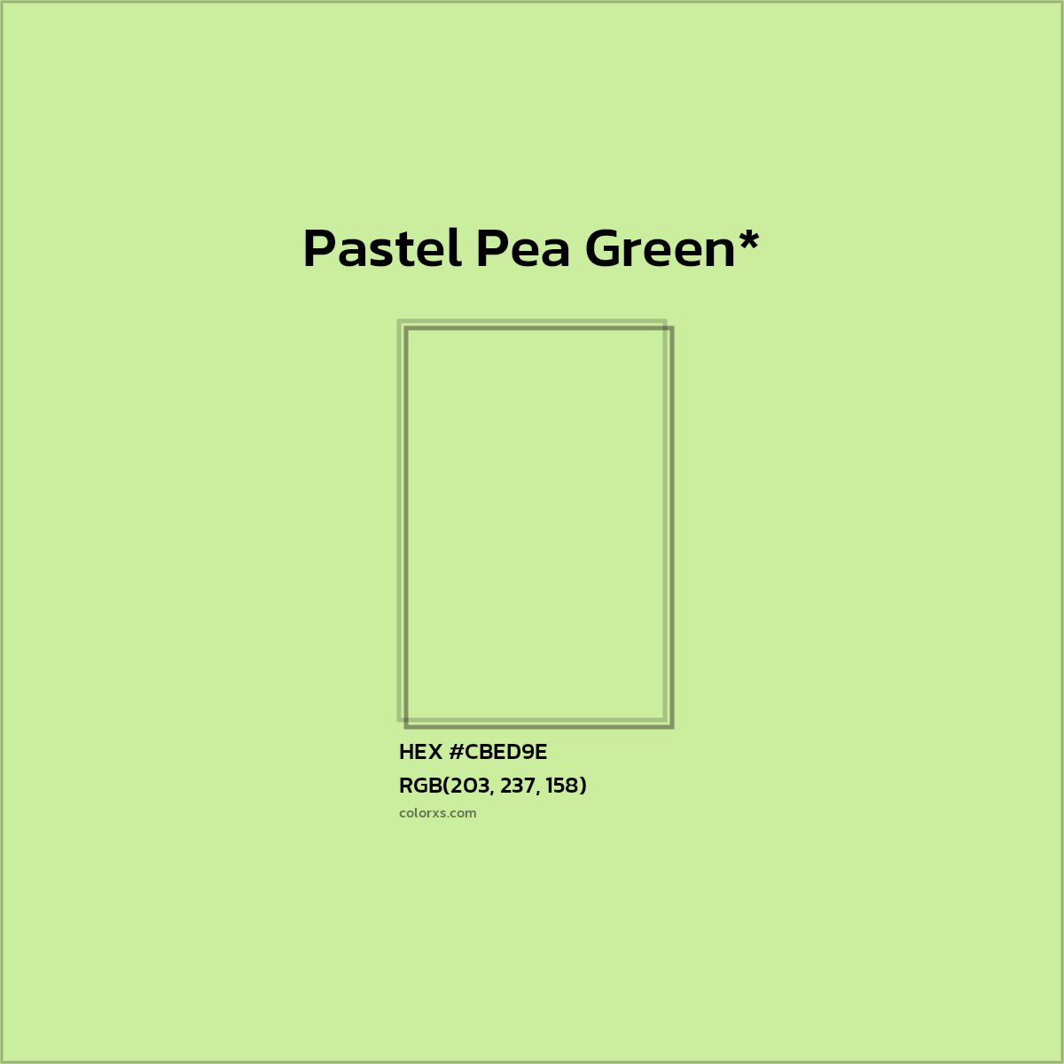 #CBED9E hex color. RGB, RYB, CMYK, HSL, HSV codes and color conversions. Matching color names, palettes, paints.