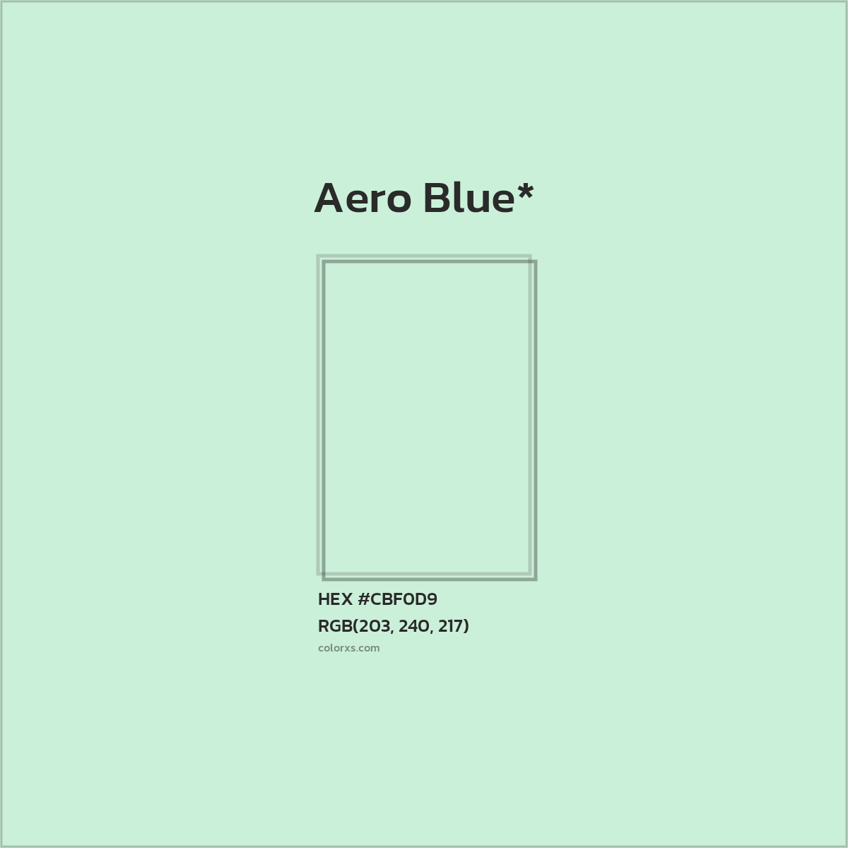 #CBF0D9 hex color. RGB, RYB, CMYK, HSL, HSV codes and color conversions. Matching color names, palettes, paints.