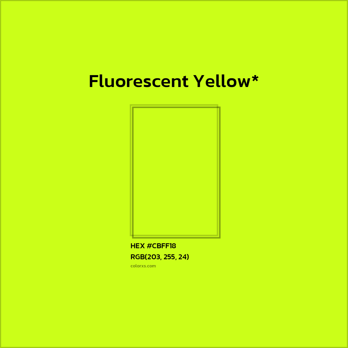 #CBFF18 hex color. RGB, RYB, CMYK, HSL, HSV codes and color conversions. Matching color names, palettes, paints.
