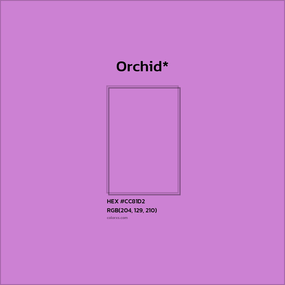 #CC81D2 hex color. RGB, RYB, CMYK, HSL, HSV codes and color conversions. Matching color names, palettes, paints.