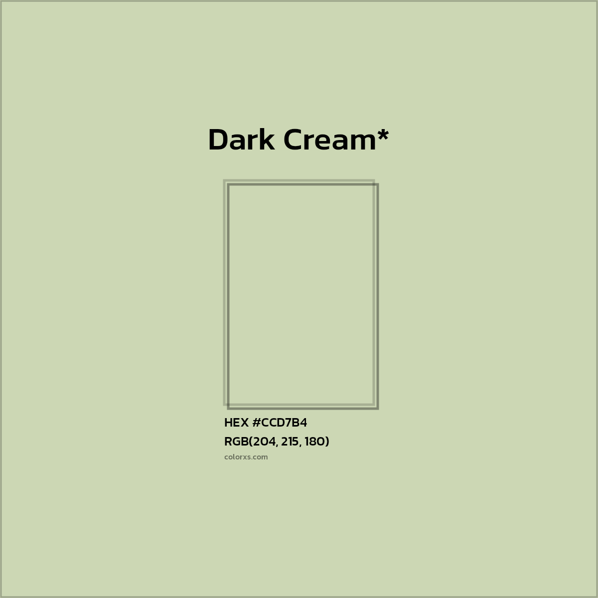 #CCD7B4 hex color. RGB, RYB, CMYK, HSL, HSV codes and color conversions. Matching color names, palettes, paints.
