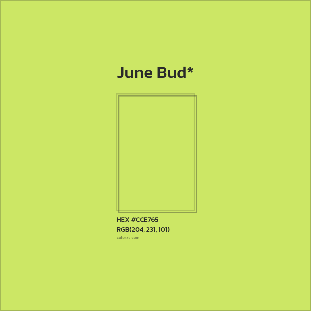 #CCE765 hex color. RGB, RYB, CMYK, HSL, HSV codes and color conversions. Matching color names, palettes, paints.