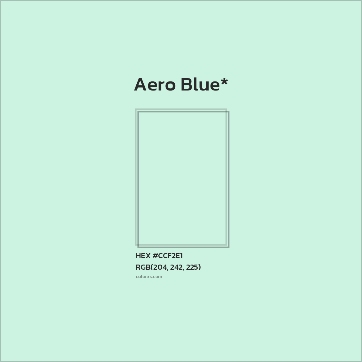 #CCF2E1 hex color. RGB, RYB, CMYK, HSL, HSV codes and color conversions. Matching color names, palettes, paints.