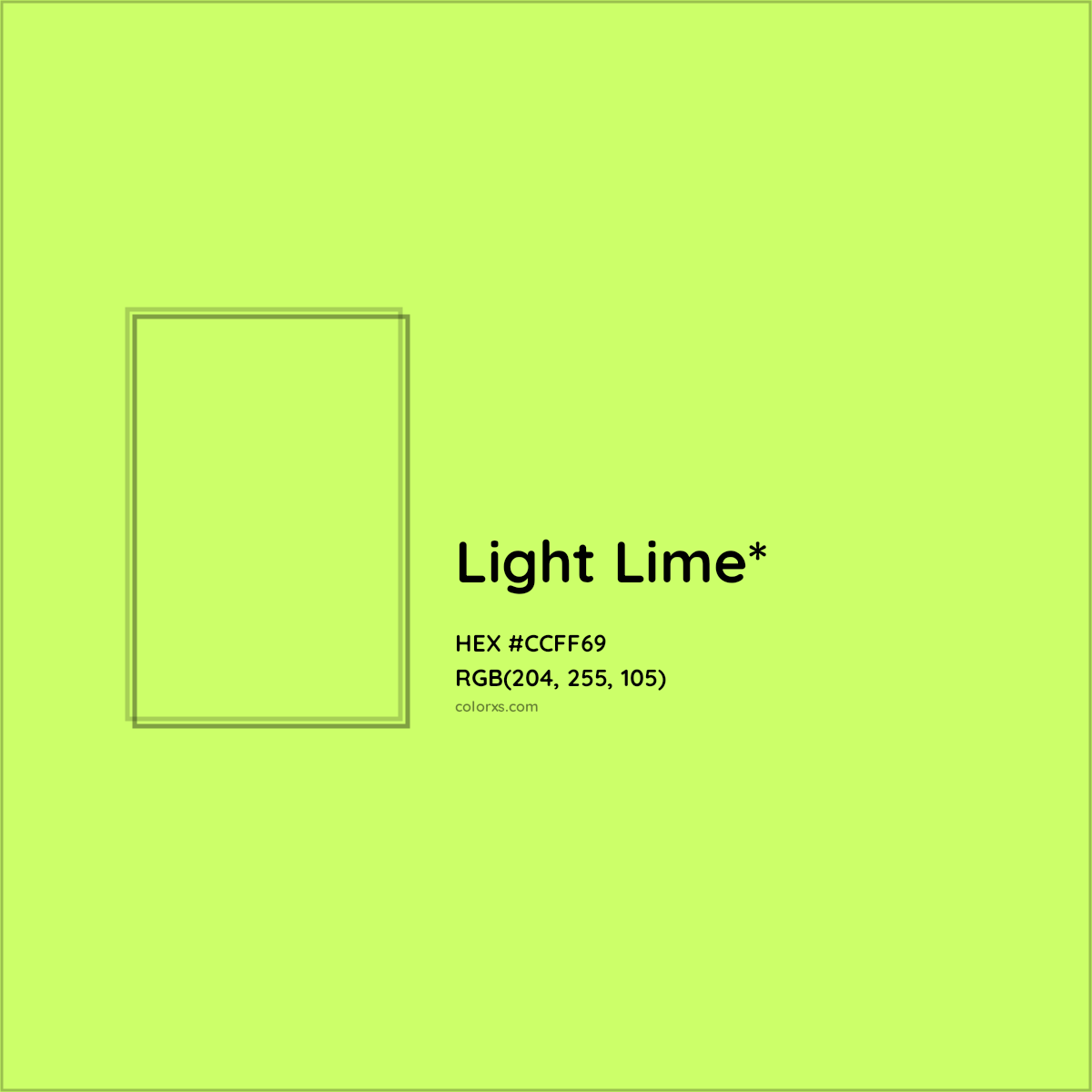 #CCFF69 hex color. RGB, RYB, CMYK, HSL, HSV codes and color conversions. Matching color names, palettes, paints.