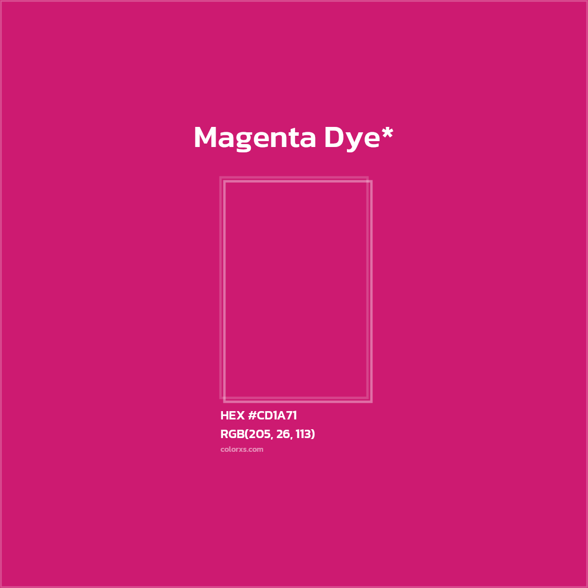 #CD1A71 hex color. RGB, RYB, CMYK, HSL, HSV codes and color conversions. Matching color names, palettes, paints.