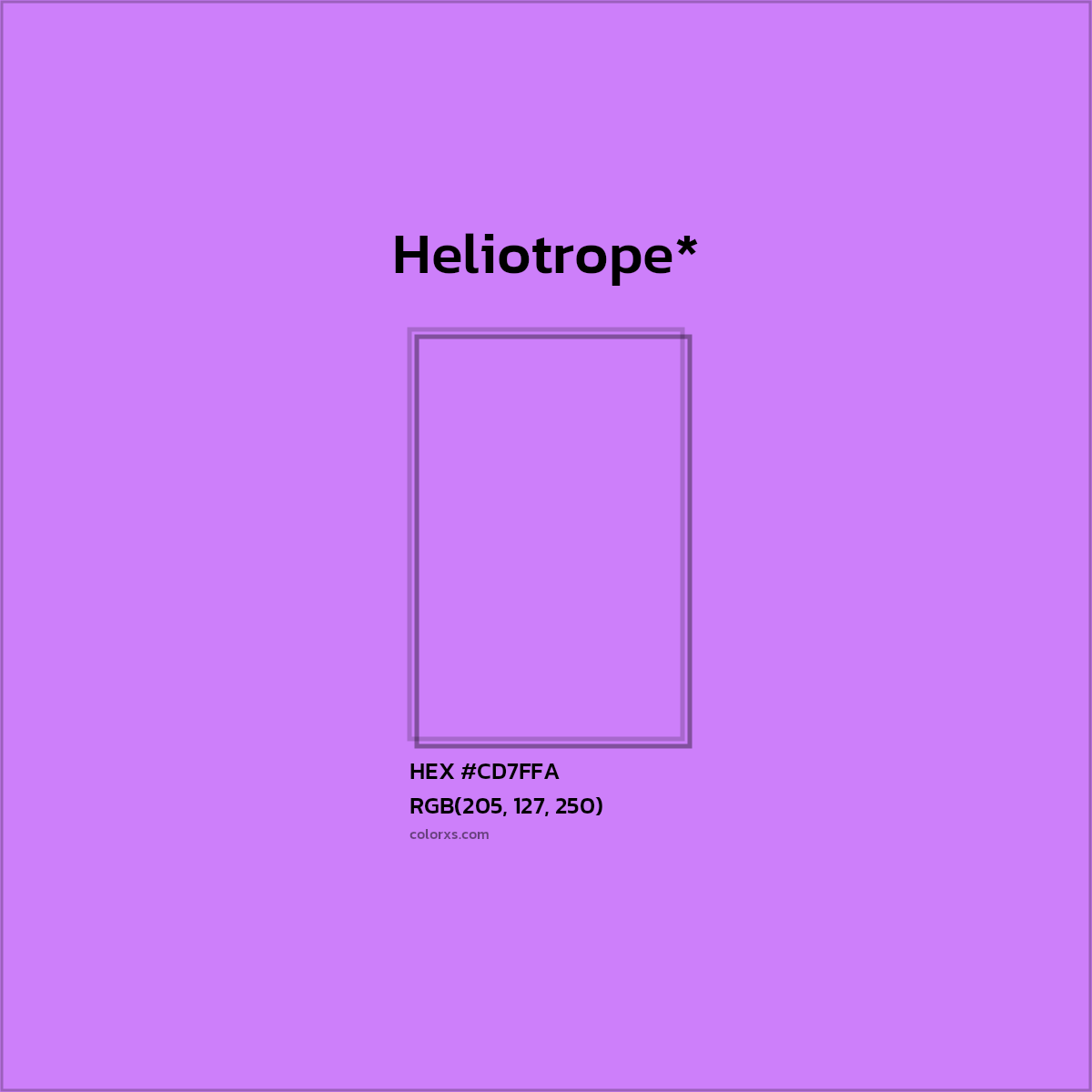#CD7FFA hex color. RGB, RYB, CMYK, HSL, HSV codes and color conversions. Matching color names, palettes, paints.