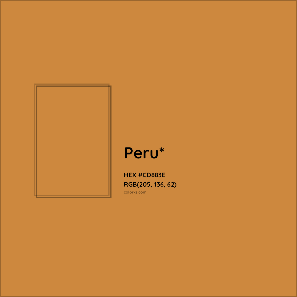#CD883E hex color. RGB, RYB, CMYK, HSL, HSV codes and color conversions. Matching color names, palettes, paints.