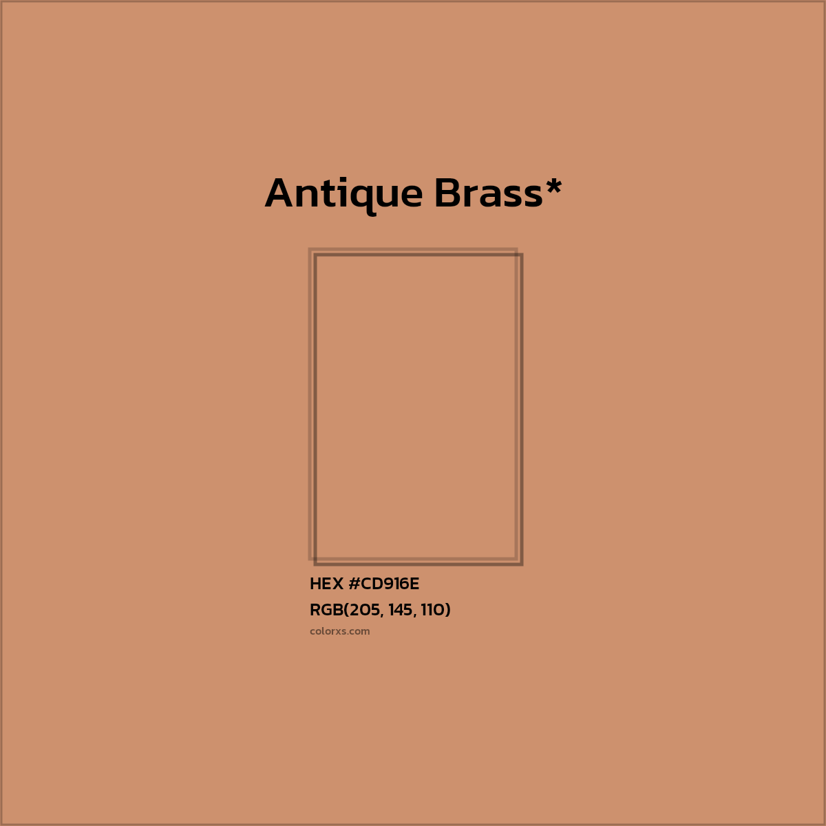 #CD916E hex color. RGB, RYB, CMYK, HSL, HSV codes and color conversions. Matching color names, palettes, paints.