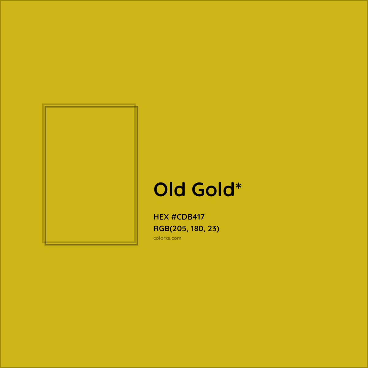 #CDB417 hex color. RGB, RYB, CMYK, HSL, HSV codes and color conversions. Matching color names, palettes, paints.