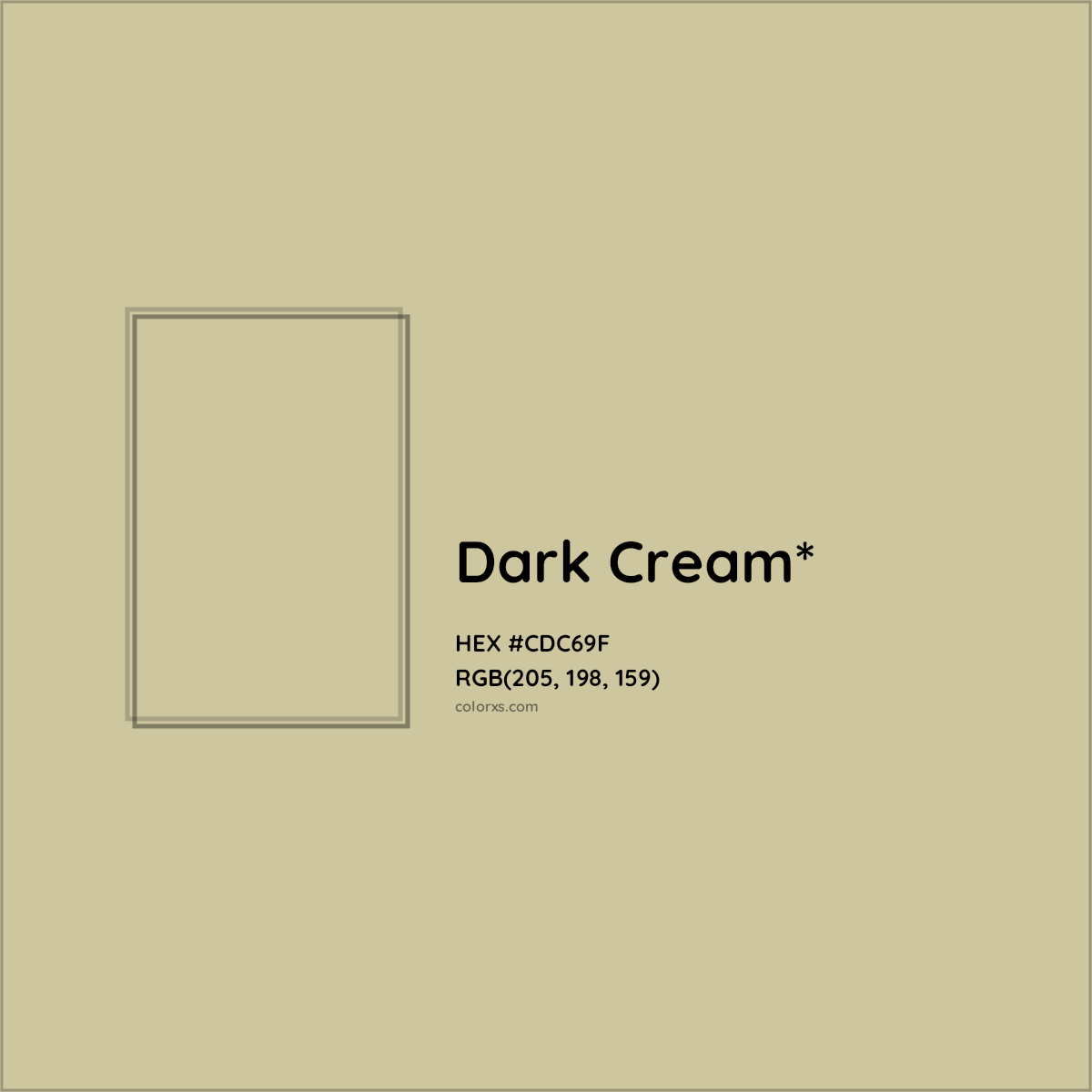 #CDC69F hex color. RGB, RYB, CMYK, HSL, HSV codes and color conversions. Matching color names, palettes, paints.
