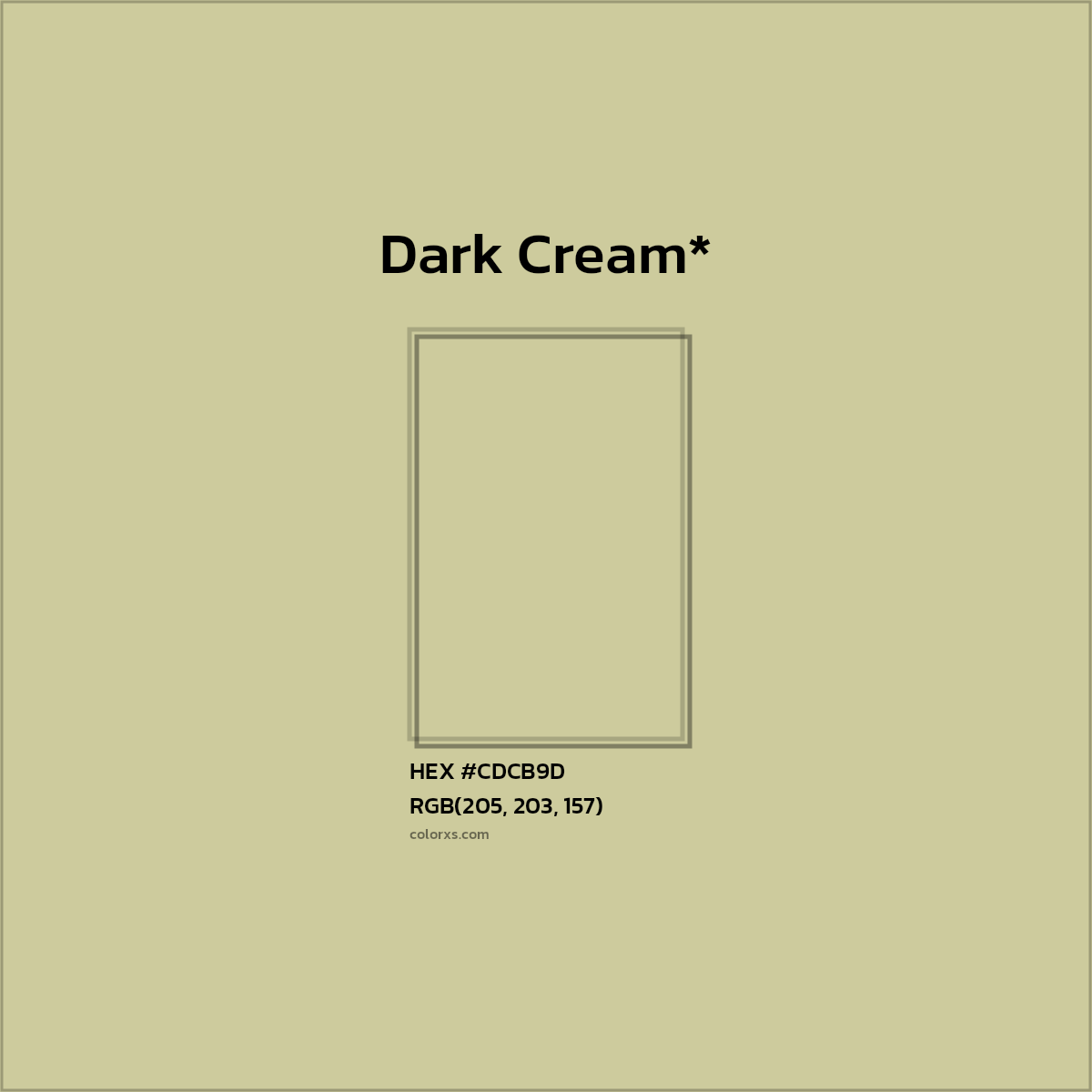 #CDCB9D hex color. RGB, RYB, CMYK, HSL, HSV codes and color conversions. Matching color names, palettes, paints.