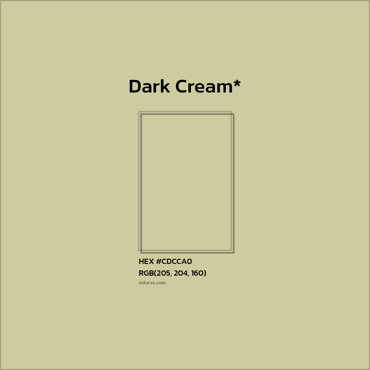 #CDCCA0 hex color. RGB, RYB, CMYK, HSL, HSV codes and color conversions. Matching color names, palettes, paints.