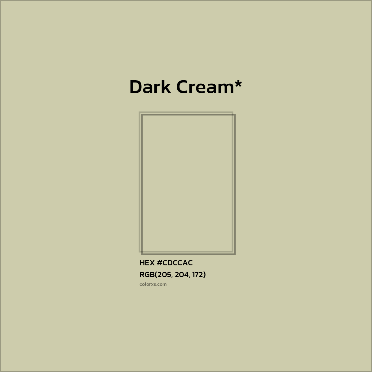 #CDCCAC hex color. RGB, RYB, CMYK, HSL, HSV codes and color conversions. Matching color names, palettes, paints.