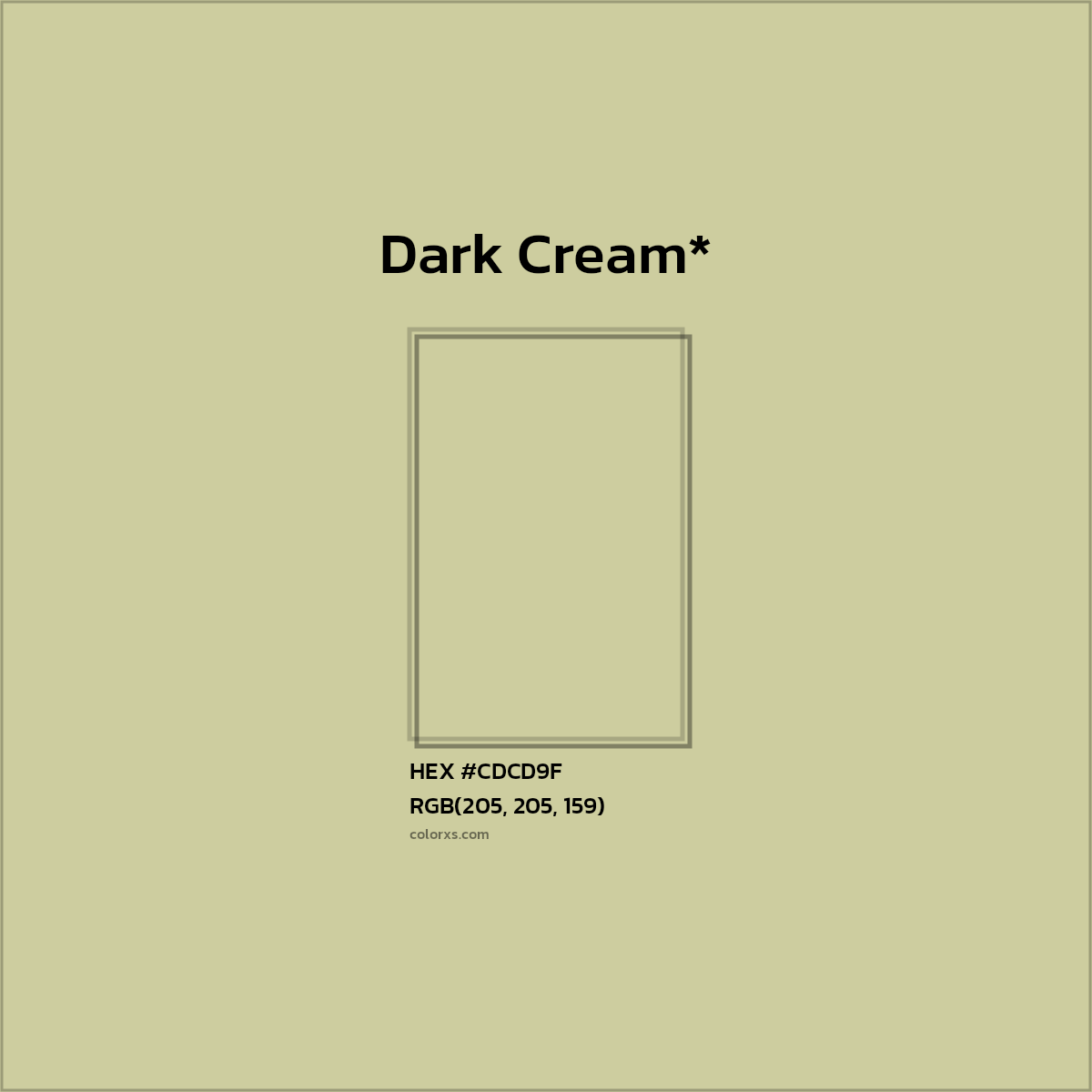 #CDCD9F hex color. RGB, RYB, CMYK, HSL, HSV codes and color conversions. Matching color names, palettes, paints.