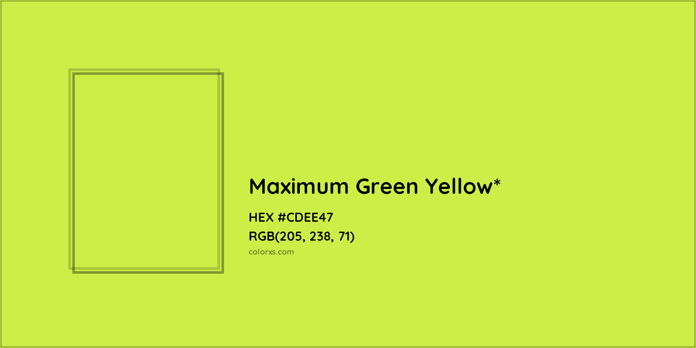 #CDEE47 hex color. RGB, RYB, CMYK, HSL, HSV codes and color conversions. Matching color names, palettes, paints.