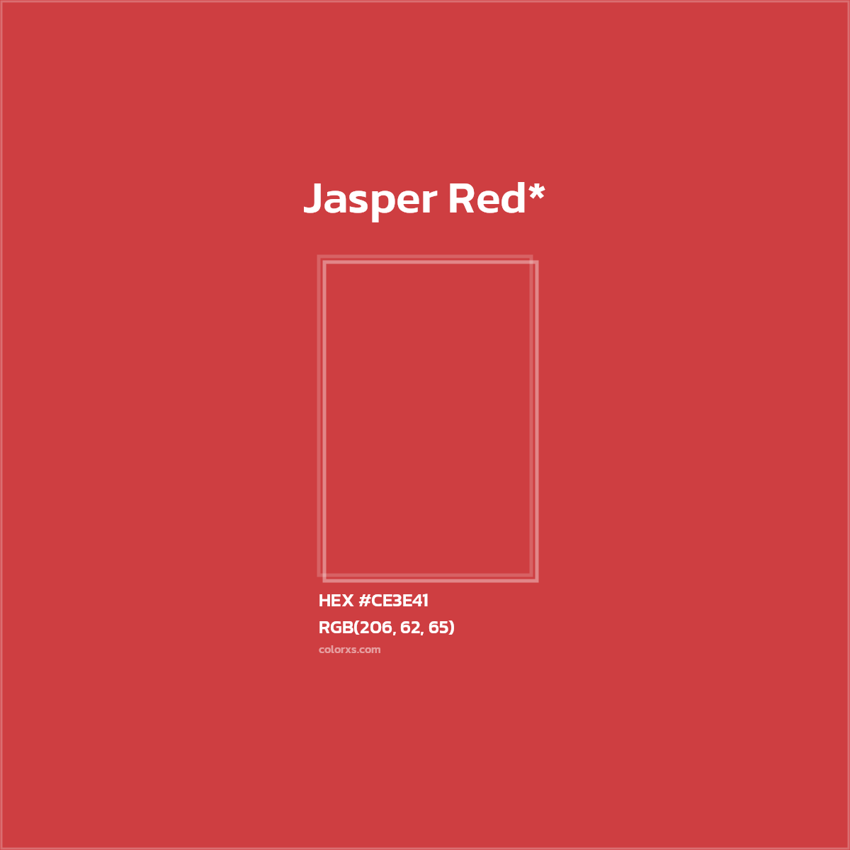 #CE3E41 hex color. RGB, RYB, CMYK, HSL, HSV codes and color conversions. Matching color names, palettes, paints.