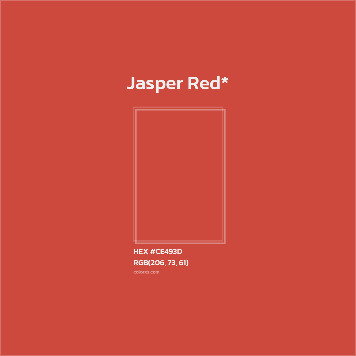 #CE493D hex color. RGB, RYB, CMYK, HSL, HSV codes and color conversions. Matching color names, palettes, paints.