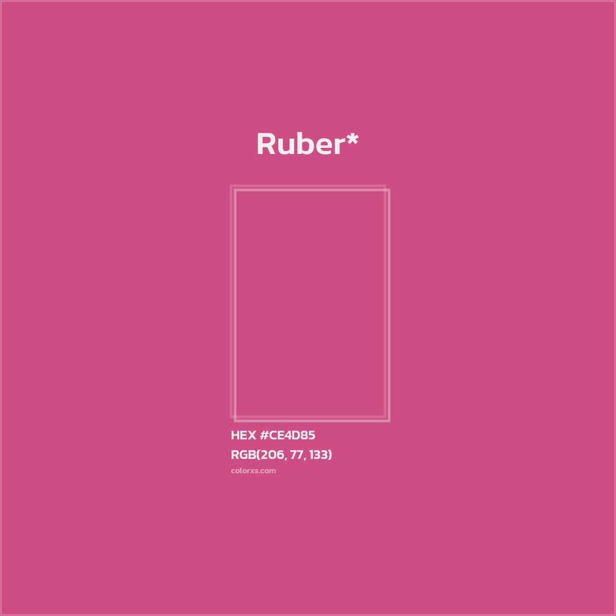 #CE4D85 hex color. RGB, RYB, CMYK, HSL, HSV codes and color conversions. Matching color names, palettes, paints.