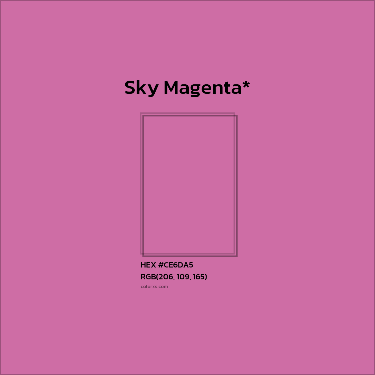 #CE6DA5 hex color. RGB, RYB, CMYK, HSL, HSV codes and color conversions. Matching color names, palettes, paints.