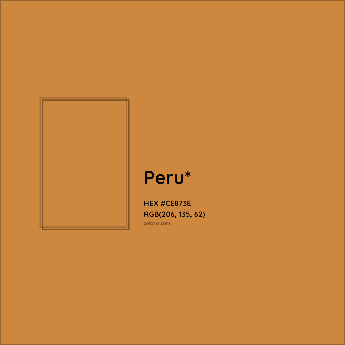 #CE873E hex color. RGB, RYB, CMYK, HSL, HSV codes and color conversions. Matching color names, palettes, paints.