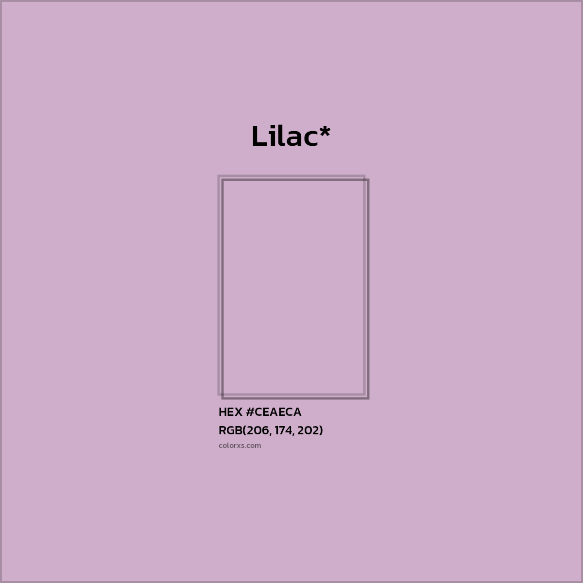 #CEAECA hex color. RGB, RYB, CMYK, HSL, HSV codes and color conversions. Matching color names, palettes, paints.