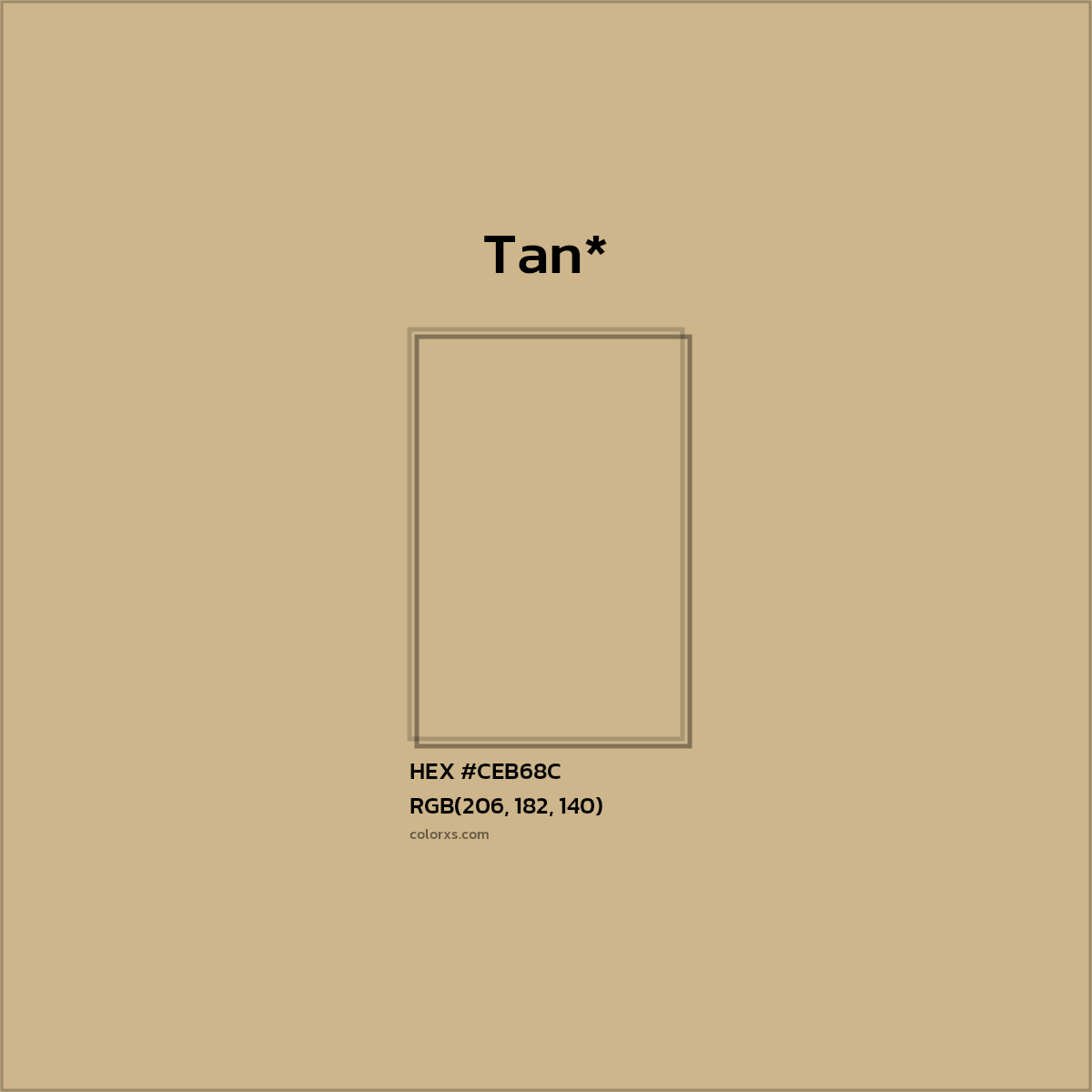 #CEB68C hex color. RGB, RYB, CMYK, HSL, HSV codes and color conversions. Matching color names, palettes, paints.