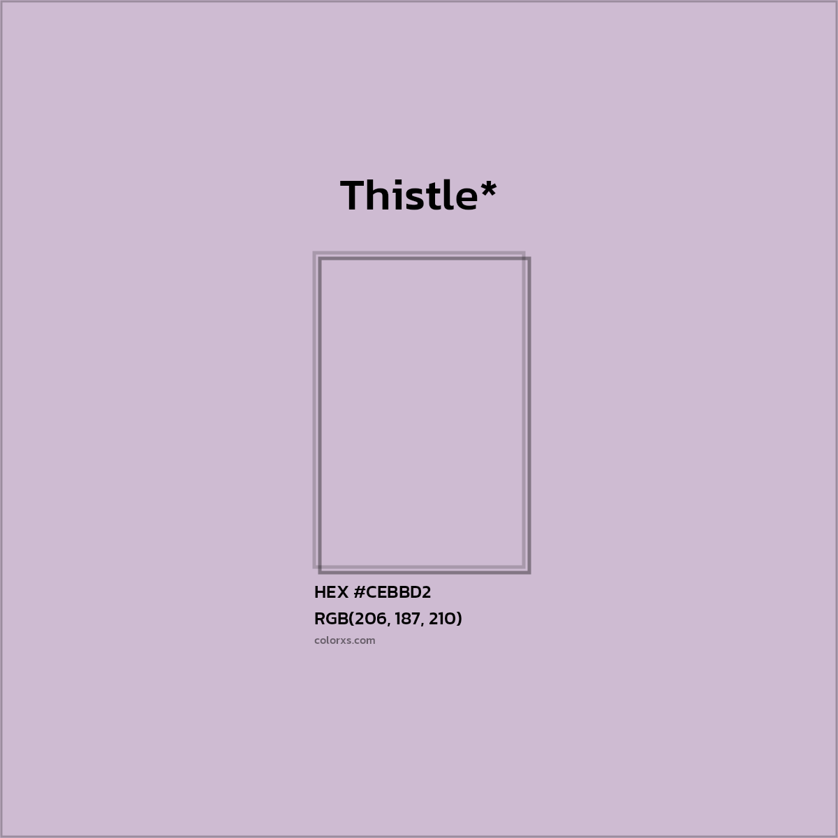 #CEBBD2 hex color. RGB, RYB, CMYK, HSL, HSV codes and color conversions. Matching color names, palettes, paints.