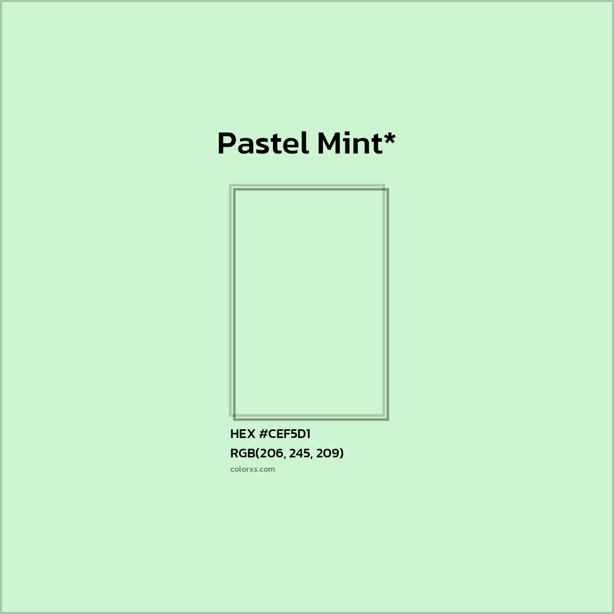#CEF5D1 hex color. RGB, RYB, CMYK, HSL, HSV codes and color conversions. Matching color names, palettes, paints.