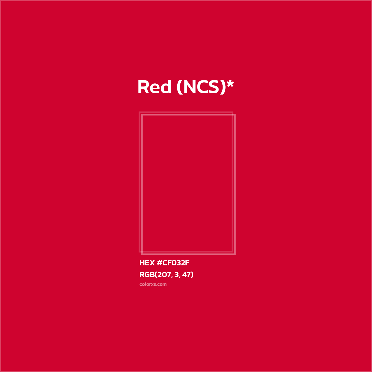 #CF032F hex color. RGB, RYB, CMYK, HSL, HSV codes and color conversions. Matching color names, palettes, paints.