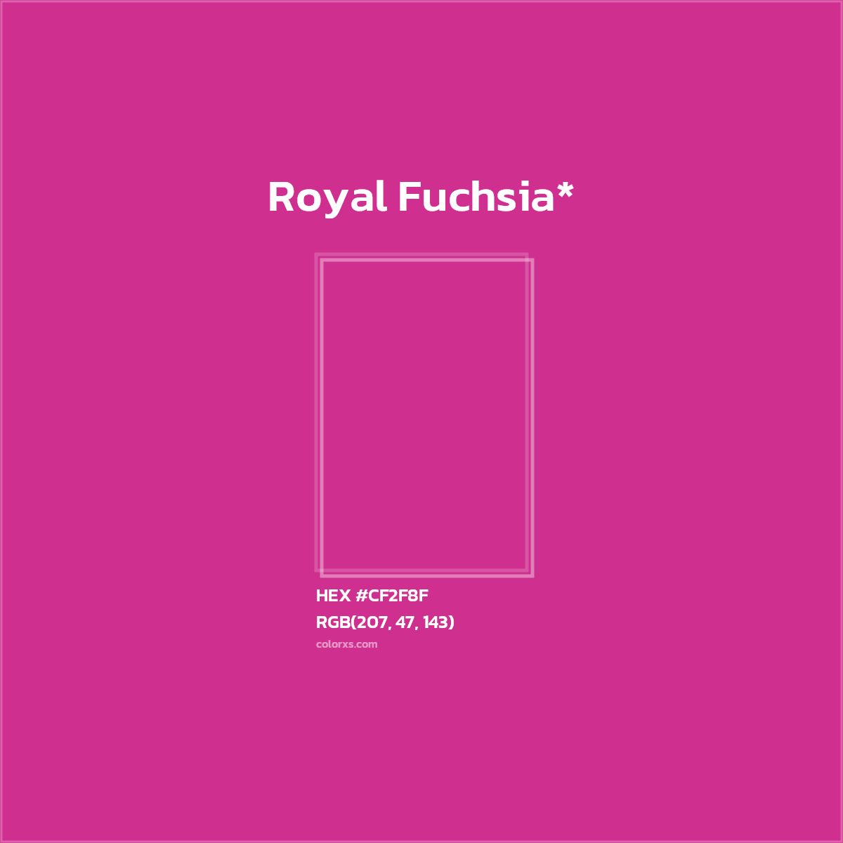 #CF2F8F hex color. RGB, RYB, CMYK, HSL, HSV codes and color conversions. Matching color names, palettes, paints.