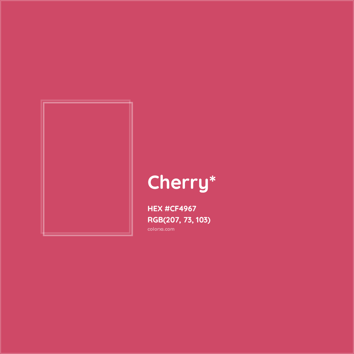 #CF4967 hex color. RGB, RYB, CMYK, HSL, HSV codes and color conversions. Matching color names, palettes, paints.