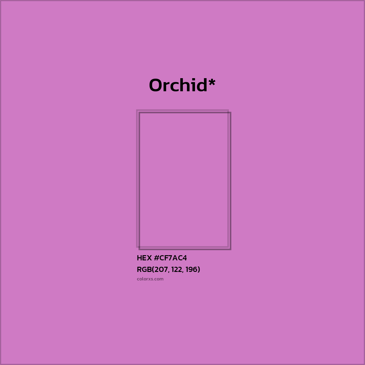 #CF7AC4 hex color. RGB, RYB, CMYK, HSL, HSV codes and color conversions. Matching color names, palettes, paints.