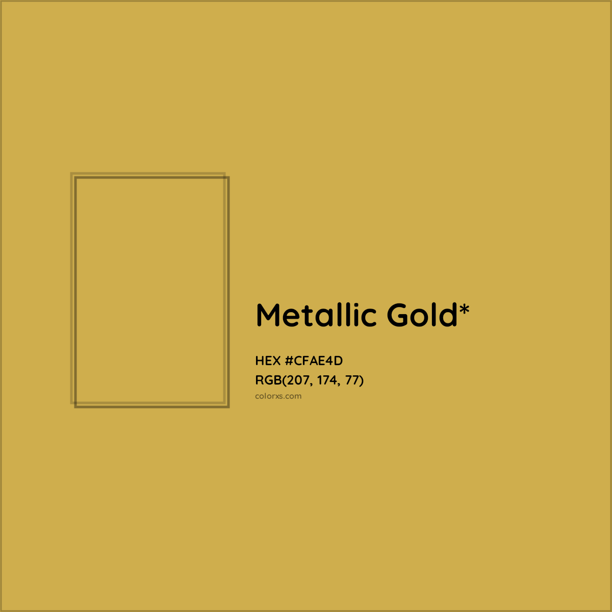 #CFAE4D hex color. RGB, RYB, CMYK, HSL, HSV codes and color conversions. Matching color names, palettes, paints.