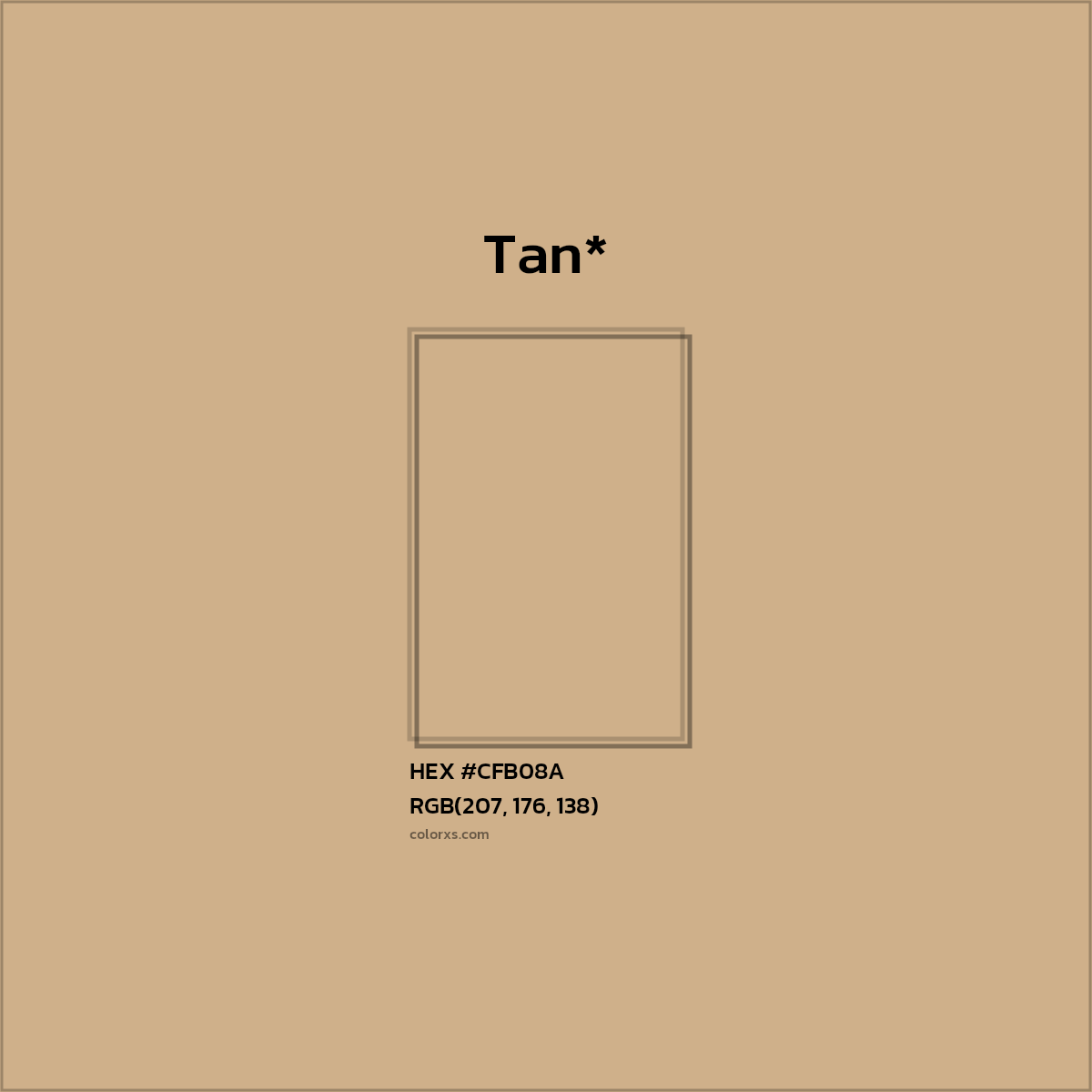 #CFB08A hex color. RGB, RYB, CMYK, HSL, HSV codes and color conversions. Matching color names, palettes, paints.