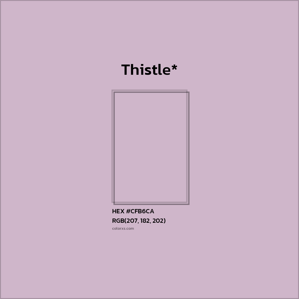 #CFB6CA hex color. RGB, RYB, CMYK, HSL, HSV codes and color conversions. Matching color names, palettes, paints.
