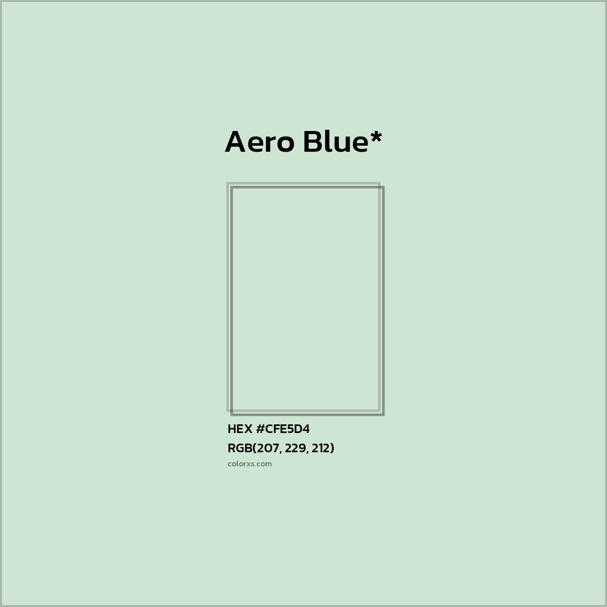 #CFE5D4 hex color. RGB, RYB, CMYK, HSL, HSV codes and color conversions. Matching color names, palettes, paints.