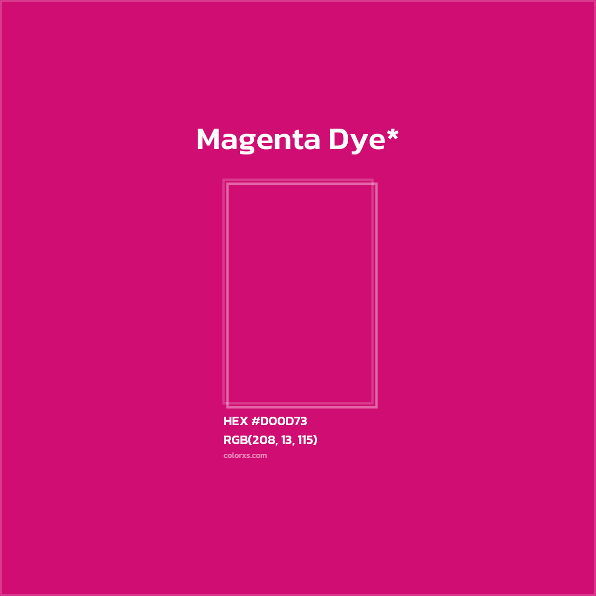 #D00D73 hex color. RGB, RYB, CMYK, HSL, HSV codes and color conversions. Matching color names, palettes, paints.