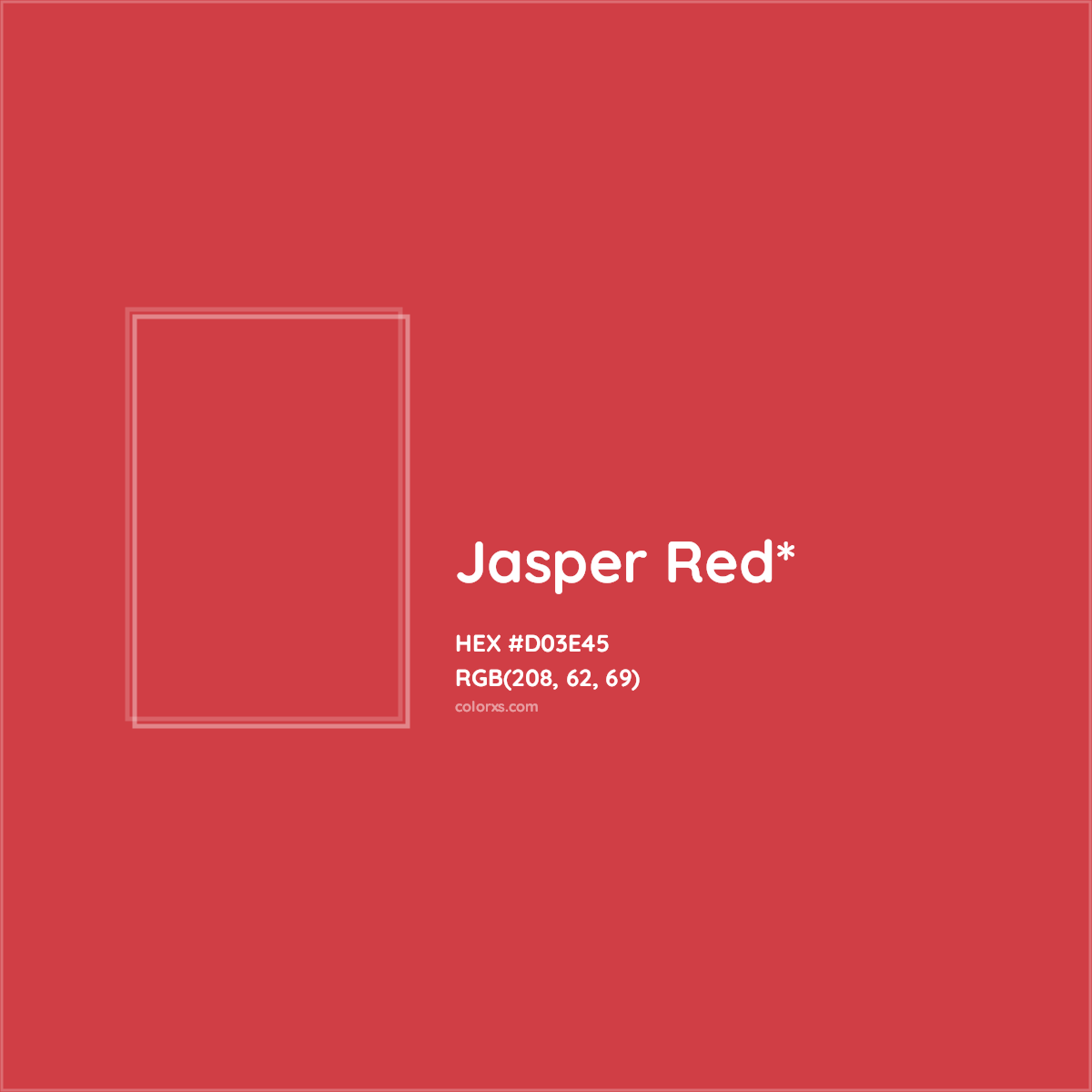 #D03E45 hex color. RGB, RYB, CMYK, HSL, HSV codes and color conversions. Matching color names, palettes, paints.