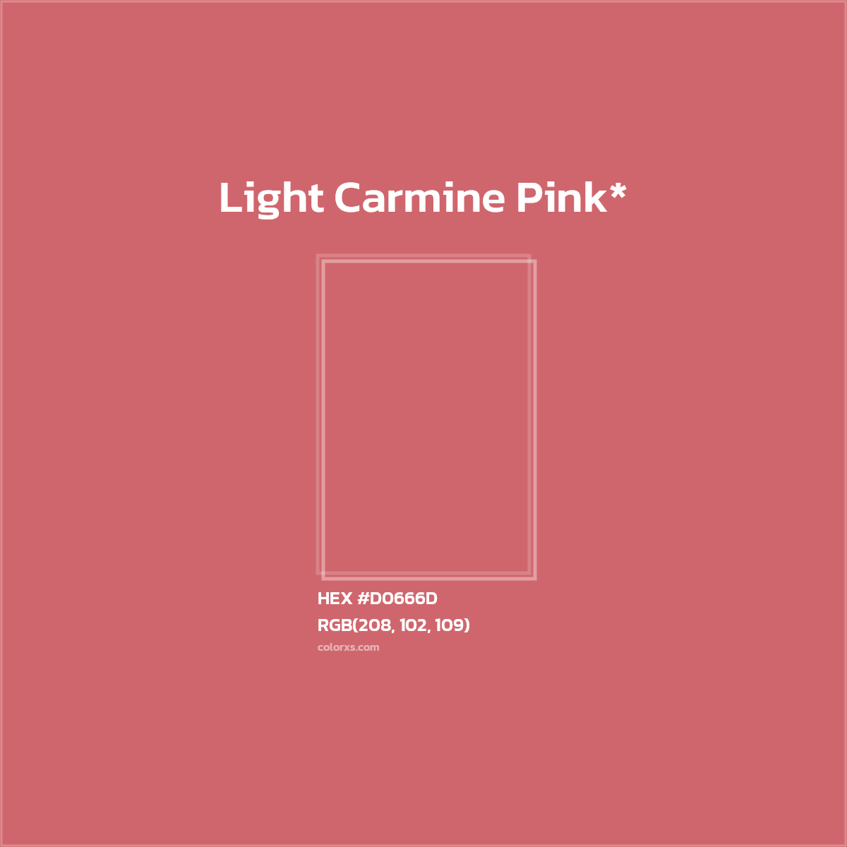#D0666D hex color. RGB, RYB, CMYK, HSL, HSV codes and color conversions. Matching color names, palettes, paints.