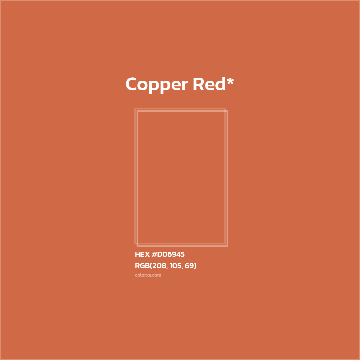 #D06945 hex color. RGB, RYB, CMYK, HSL, HSV codes and color conversions. Matching color names, palettes, paints.