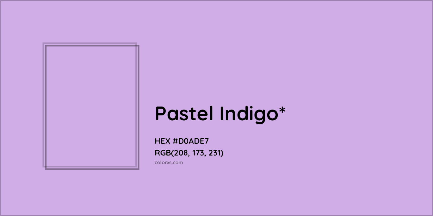 #D0ADE7 hex color. RGB, RYB, CMYK, HSL, HSV codes and color conversions. Matching color names, palettes, paints.