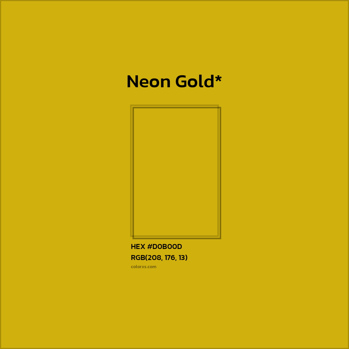 #D0B00D hex color. RGB, RYB, CMYK, HSL, HSV codes and color conversions. Matching color names, palettes, paints.