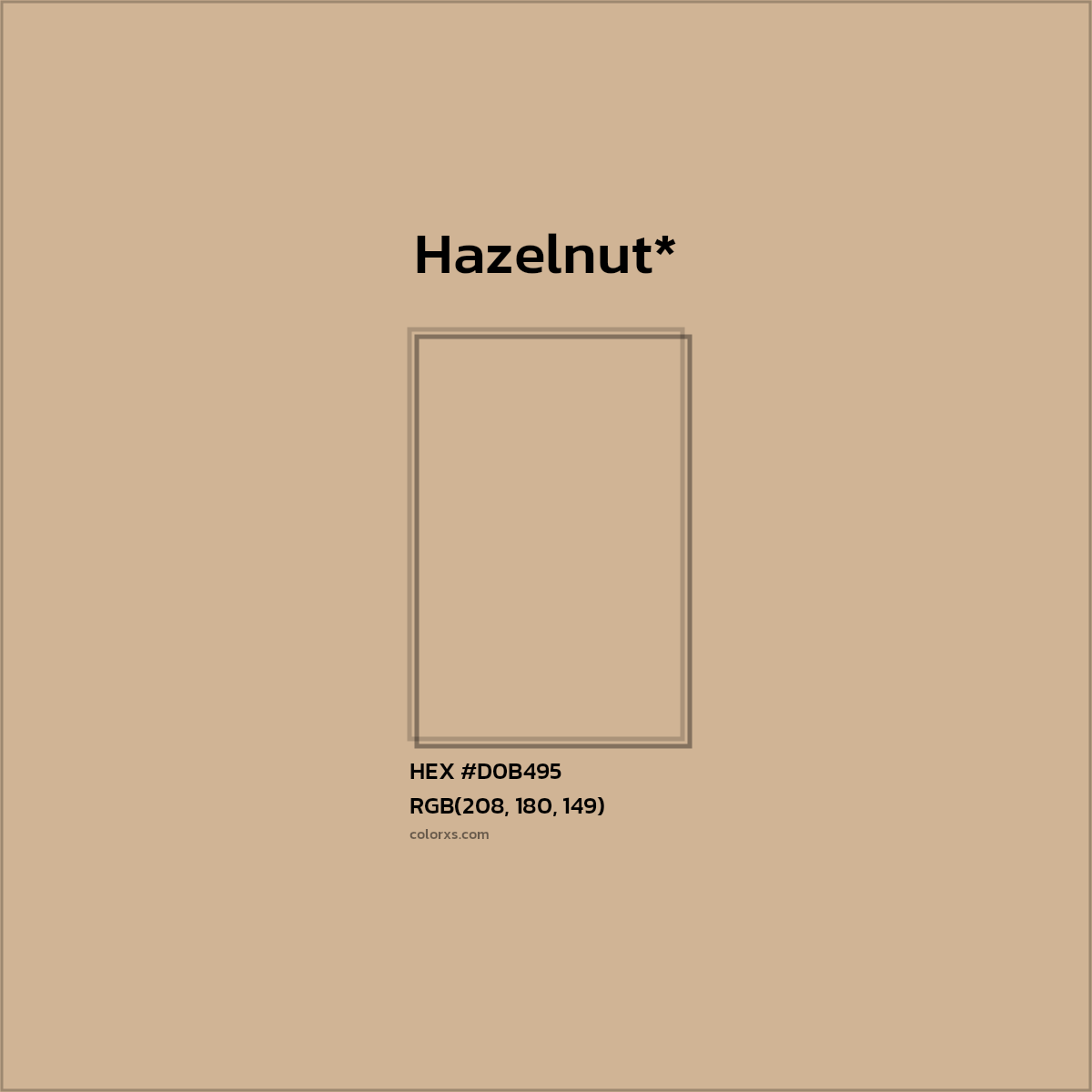 #D0B495 hex color. RGB, RYB, CMYK, HSL, HSV codes and color conversions. Matching color names, palettes, paints.