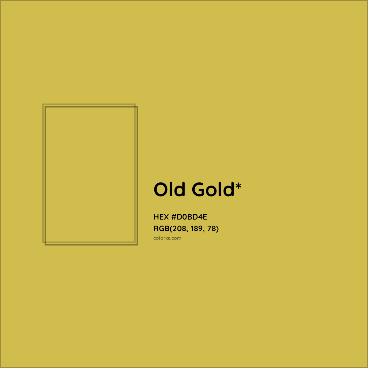 #D0BD4E hex color. RGB, RYB, CMYK, HSL, HSV codes and color conversions. Matching color names, palettes, paints.