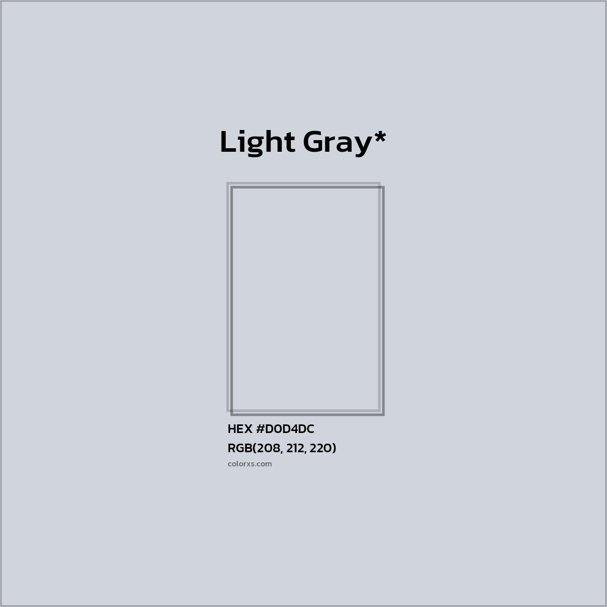 #D0D4DC hex color. RGB, RYB, CMYK, HSL, HSV codes and color conversions. Matching color names, palettes, paints.