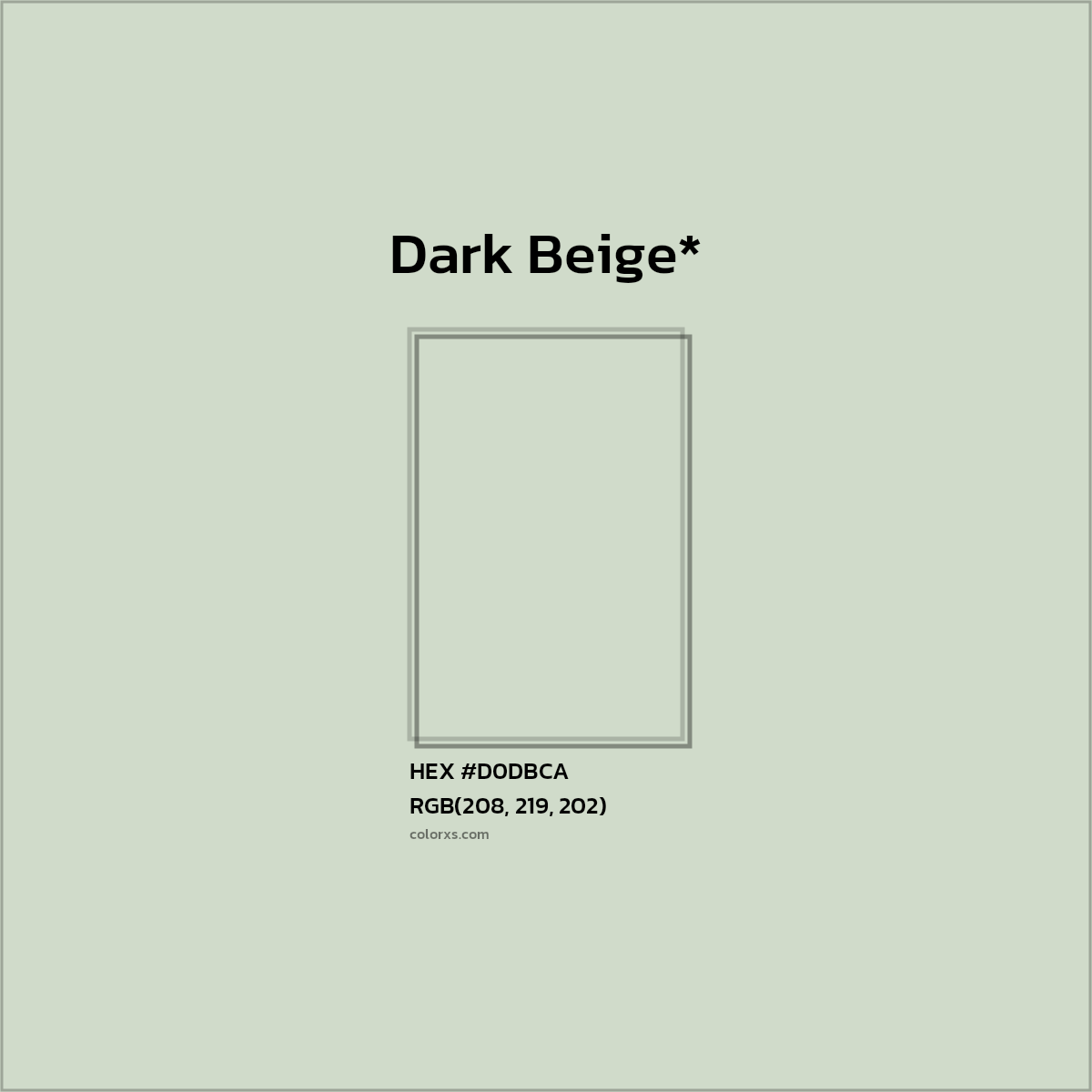 #D0DBCA hex color. RGB, RYB, CMYK, HSL, HSV codes and color conversions. Matching color names, palettes, paints.