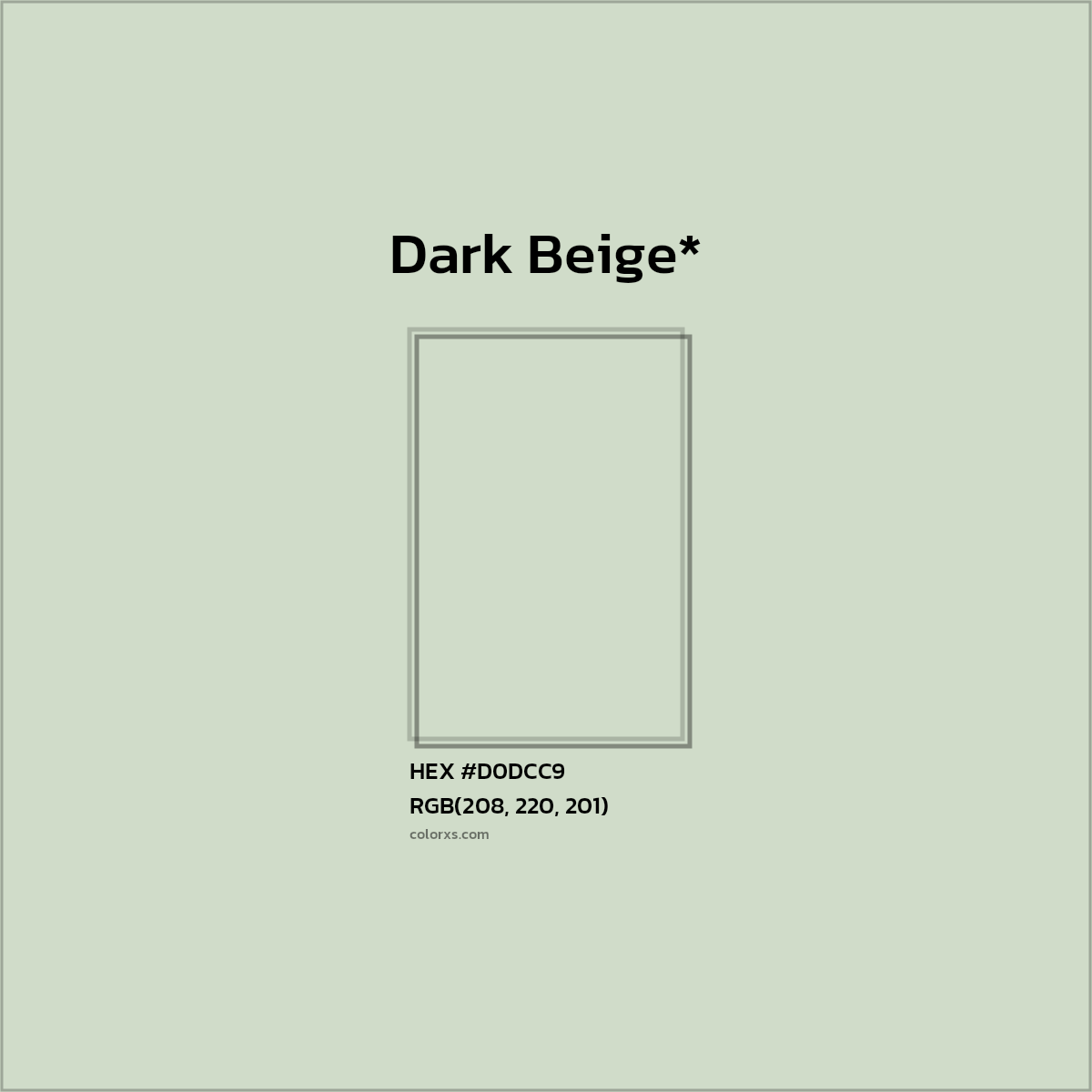 #D0DCC9 hex color. RGB, RYB, CMYK, HSL, HSV codes and color conversions. Matching color names, palettes, paints.
