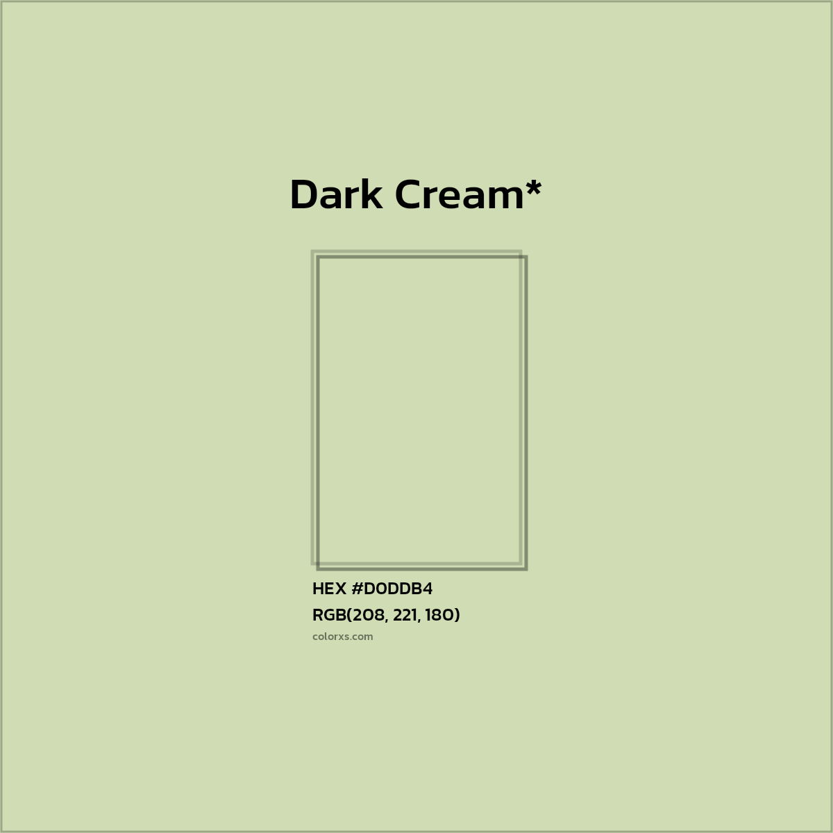 #D0DDB4 hex color. RGB, RYB, CMYK, HSL, HSV codes and color conversions. Matching color names, palettes, paints.